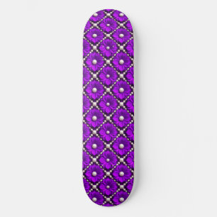 Skate Padrão de Flor Roxa com Contas de Pérola