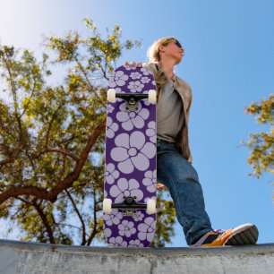 Skate Padrão de Flor - Roxo