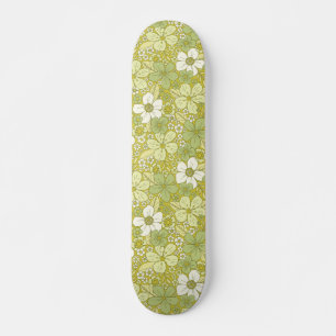 Skate Padrão de Flor Verde e Amarelo do Pastel
