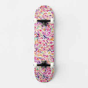 Skate Padrão de flores coloridas clássico fofo