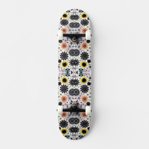 Skate Padrão de flores contínuas vintage fofo