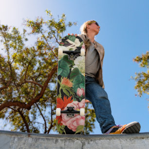 Skate padrão de flores de verão