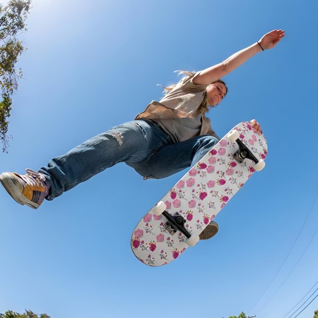 Skate Padrão de Flores Rosa (Criador carregado)