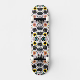 Skate Padrão de flores sem costura de safra