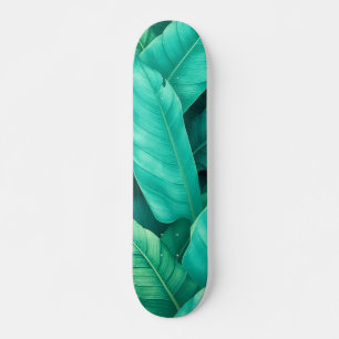 Skate Padrão de Folha Tropical Verde Vibrante