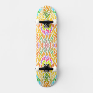 Skate Padrão de folhas coloridas fofas
