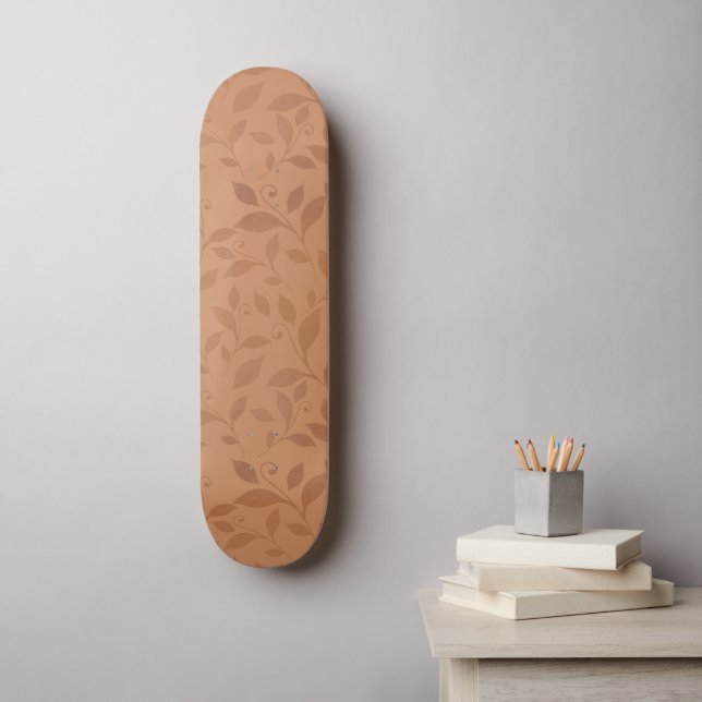 Skate Padrão de Folhas de outono de Abstrato castanho le (Arte de parede)