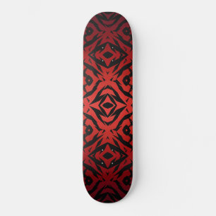 Skate Padrão de formas tribais vermelhas e pretas