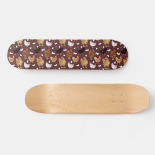 Skate Padrão de Frango Marrom e Ovos
