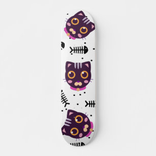 Skate Padrão de Gato Bonito