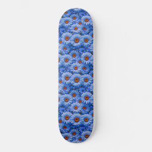 Skate Padrão de girassóis azuis flores azuis margaridas