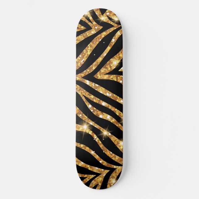 Skate Padrão de Gliteria de Zebra ouro (Frente)
