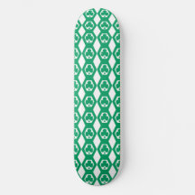 Padrão de Hexágono Branco Verde Trevo