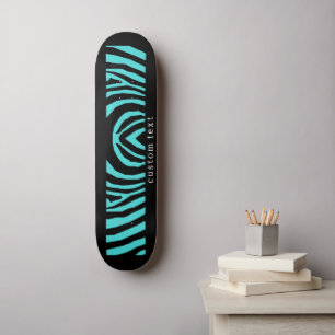 SKATE PADRÃO DE IMPRESSÃO DE ANIMAIS NEGROS E AQUA