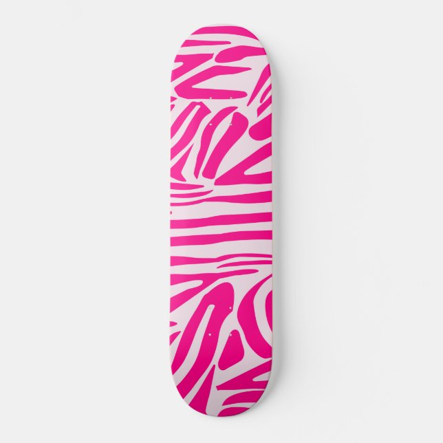 Skate Padrão de Impressão de Zebra Rosa (Frente)