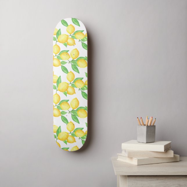 Skate Padrão de limão cítrico mediterrâneo (Arte de parede)