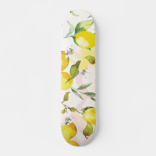 Skate Padrão de Limão de Aquarela
