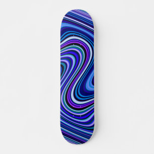 Skate Padrão de Linha de Curva de Sombra Azul Muito Únic