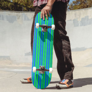 Skate Padrão de Listras Elegantes Azul Verde