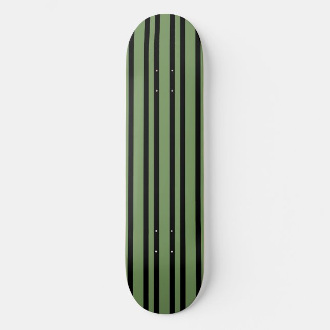 Skate Padrão de Listras Pretas Verdes (Frente)