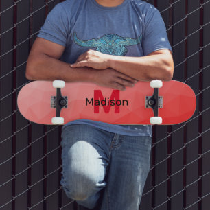 Skate Padrão de malha geométrica com gradiente Vermelho