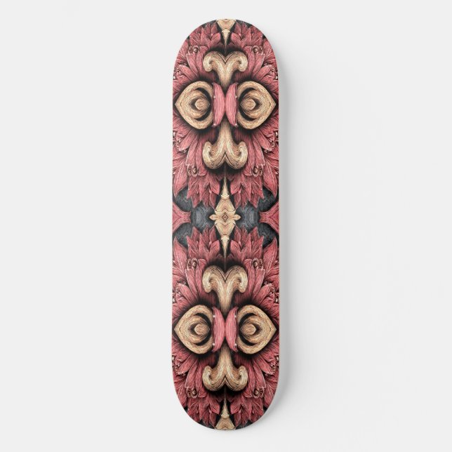 Skate Padrão de Mandala Barroca Floral Ornamentada (Frente)