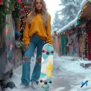 Skate Padrão de meio tom de abstrato com Pastel Contempo