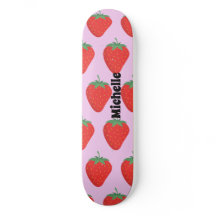 Padrão de Morango Vermelho e Rosa Trendy Personali