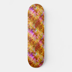 Skate Padrão de Mosaico Dourado Iridescente