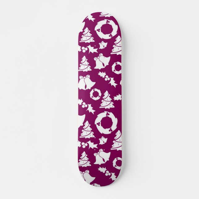 Skate Padrão de Natal Roxo (Frente)