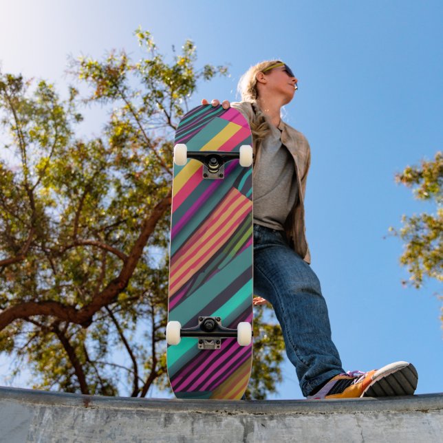 Skate padrão de néon de stripes (Ao ar livre 1)