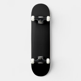 Skate Padrão de Nome Monograma Cinza Muito Escuro e Pret