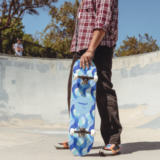 Skate Padrão de Onda de Aquarela de Fluxo Oceânico