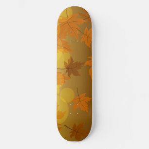 Skate Padrão de outono com folhas de carapaça e boque em