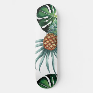 Skate Padrão de Palmeira da Selva Tropical de Aquarela d