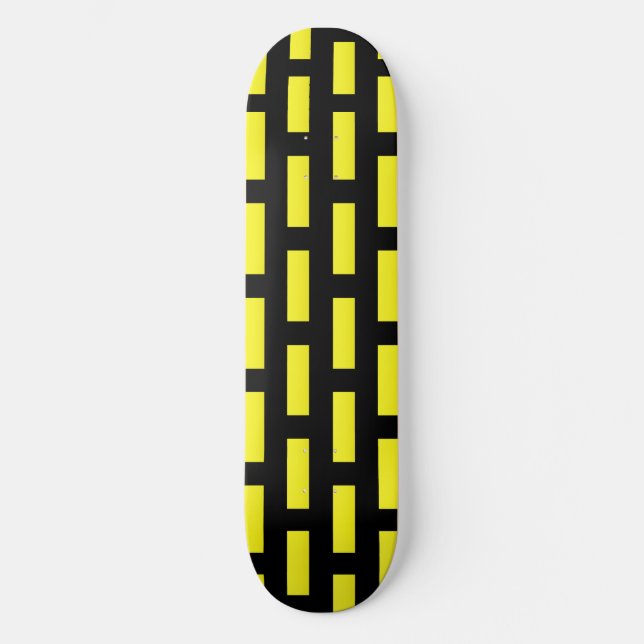 Skate Padrão de parede preto e amarelo (Frente)