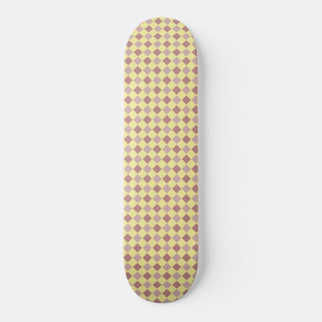 Skate Padrão de pastel amarelo e mauve (Frente)