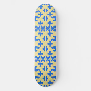 Skate Padrão de Peça de Quebra-cabeça Estilizada