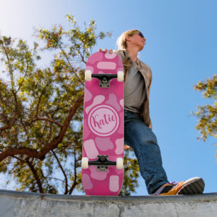 Skate Padrão de Pedra Rosa-