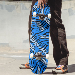 Skate Padrão de Pele de Tigre Azul Design