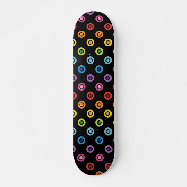 Skate Padrão de Pontos Brilhantes com Glitter de Arco-ír (Frente)