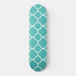 Skate Padrão de Quatrefoil Azul-Verde