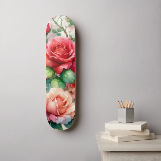 Skate Padrão de Rosa Caprichosa (Arte de parede)