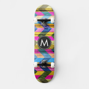 Skate Padrão de Stripes Chevron Pintado #6