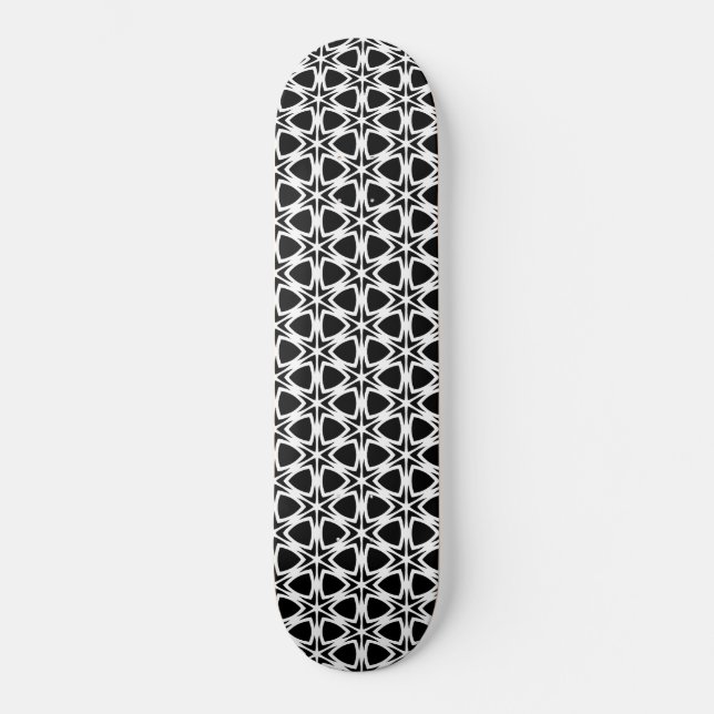 Skate Padrão de trava preto e branco (Frente)