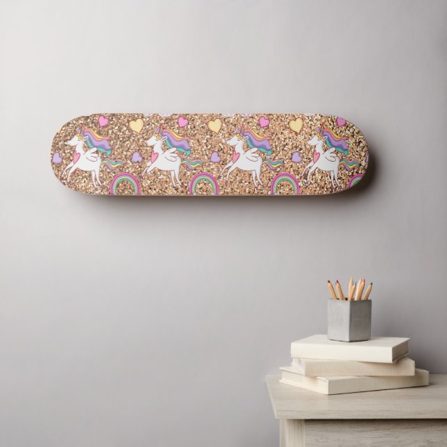 Skate Padrão de unicórnio de falha (Arte de parede (Horz))