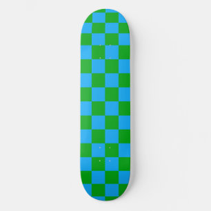 Skate Padrão de Verificação Verde Azul