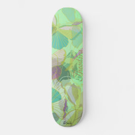 Skate Padrão de Violeta de Pistachio com Borboleta Doura
