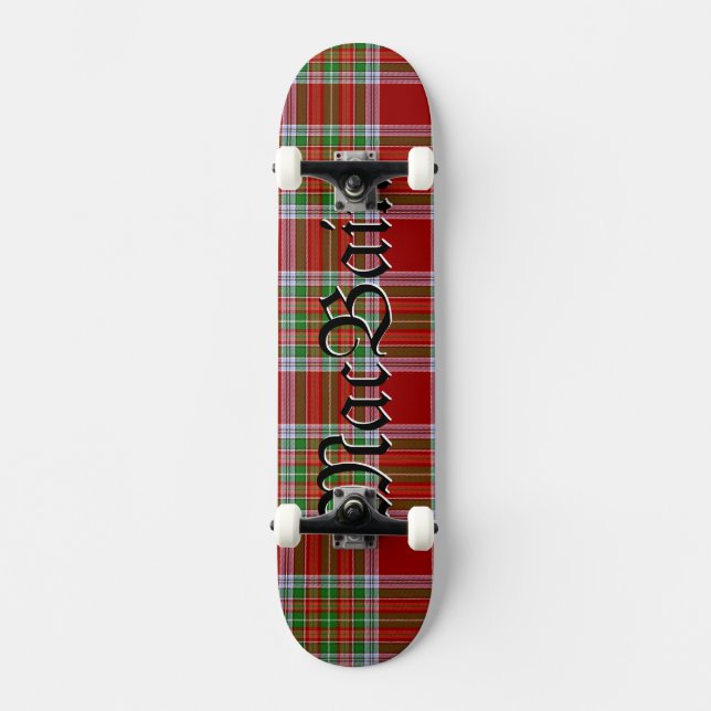 Skate Padrão de Xadrez Escocês do MacBain Tartan (Frente)