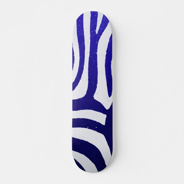 Skate Padrão de Zebra Azul Gradiente em Design Moderno B (Frente)